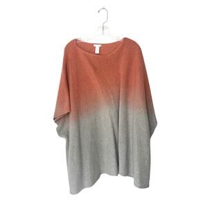J. Jill Pure Jill Pink Tan Ombre Cable Knit Sweater Pullover Cape‎ One Size